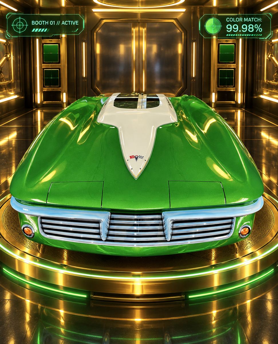 Green Corvette front clip