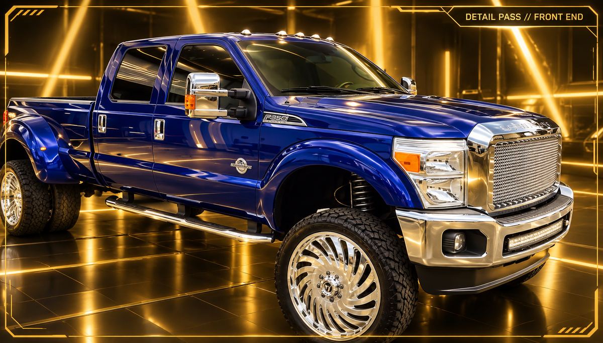 Blue F-350 detail